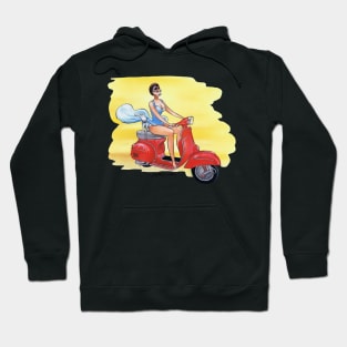 Girl On Bike With Dog Hoodie